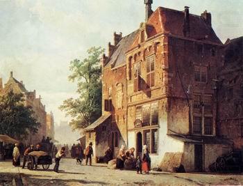 unknow artist European city landscape, street landsacpe, construction, frontstore, building and architecture. 313 oil painting picture